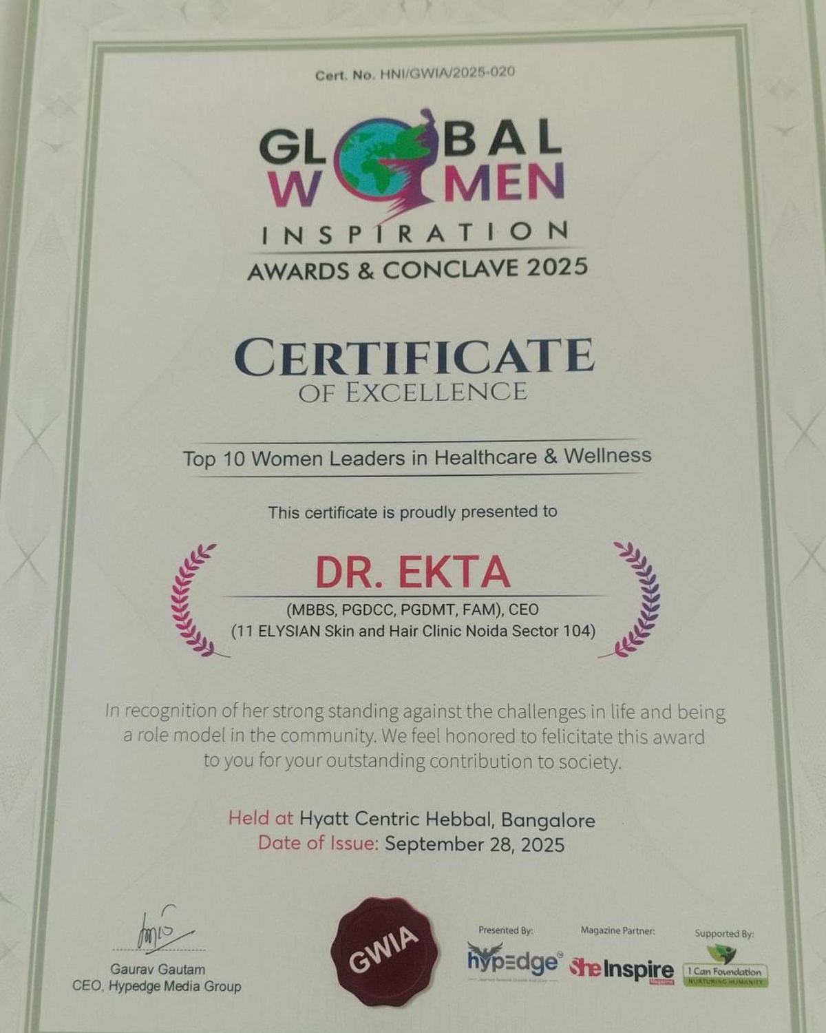 Global women inspiration award